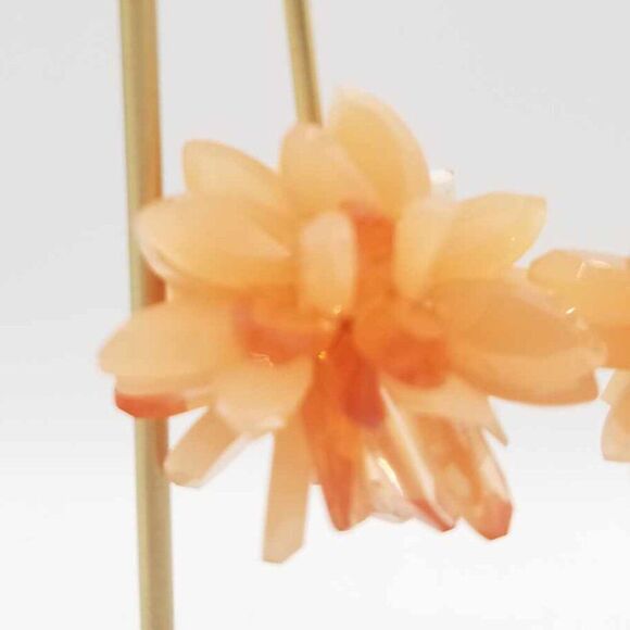 J Crew Coral Drop Resin Flower Earrings - Picture 6 of 9